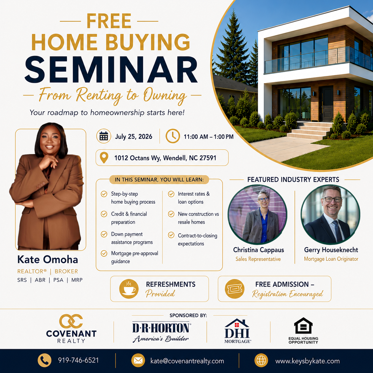 Free Home Buying Seminar flyer from Kate Omoha